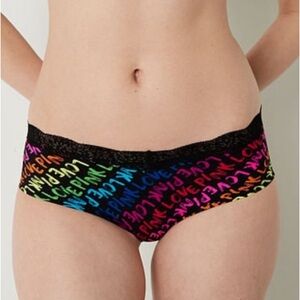 pink victoria’s secret no show hipster lace waistband panty